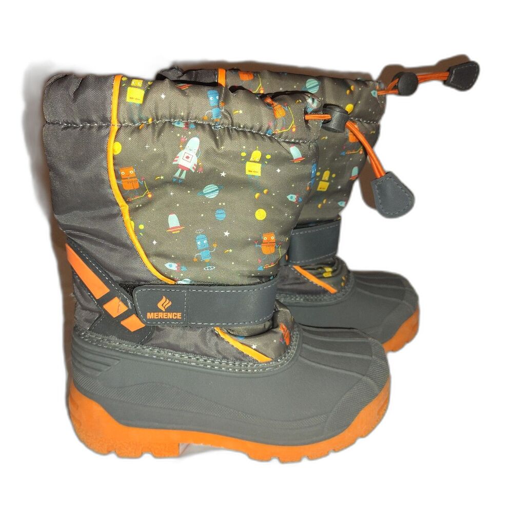 CIOR Kids Snow Boots Winter Waterproof Size 1 1Y / 32 U120WXZ010 Robot Orange